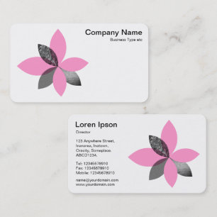 Tarjeta De Visita Flor de planta geométrica - rosa