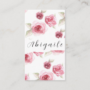 Tarjeta De Visita Flor de Pluma Vector Floral Vintage Sin Costuras