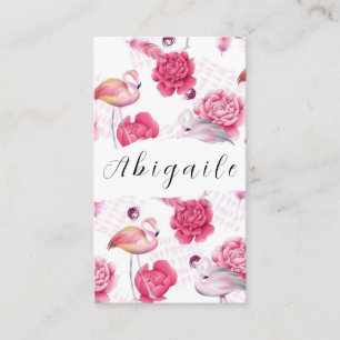 Tarjeta De Visita Flor de Pluma Vector Floral Vintage Sin Costuras