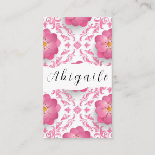 Tarjeta De Visita Flor de Pluma Vector Floral Vintage Sin Costuras