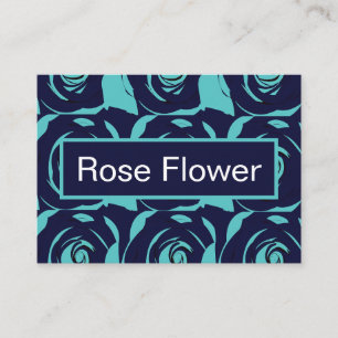 Tarjeta De Visita Flor de Rosa azul de la Marina Azul
