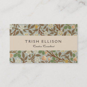 Tarjeta De Visita Flor de trébol botánico de William Morris