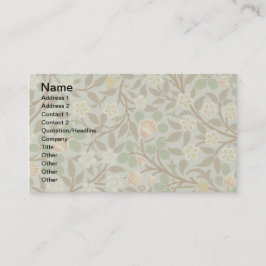 Tarjeta De Visita Flor de trébol botánico de William Morris