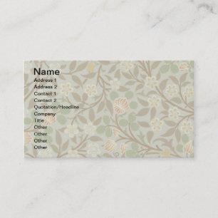Tarjeta De Visita Flor de trébol botánico de William Morris