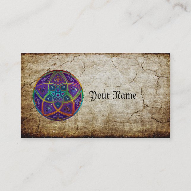 Tarjeta De Visita Flor de Venus del lila antiguo oriental del (Anverso)