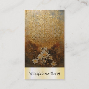 Tarjeta De Visita *~* Flor de vida AP92 oro de yoga de Reiki sagrado