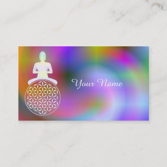 Tarjeta De Visita Flor de vida / Blume des Lebens - Buda (Anverso)