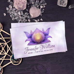 Tarjeta De Visita Flor de vida en flor de loto - Violet Pastel