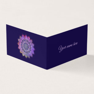 Tarjeta De Visita Flor De Vida - Espacio De Galaxia De Estilo Vintag