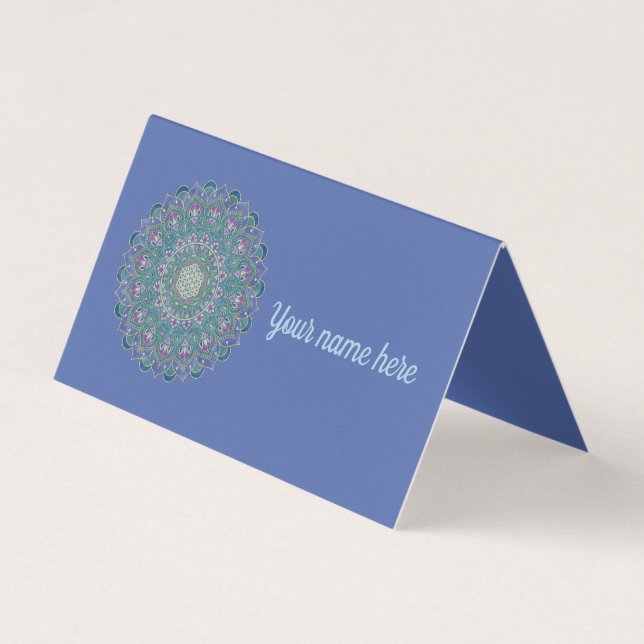Tarjeta De Visita Flor De Vida - Mandala Estilo India 1 (Anverso)
