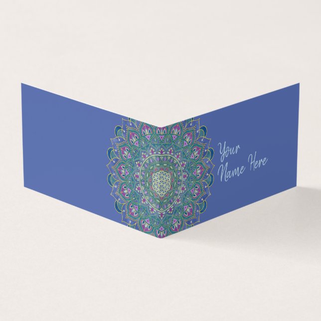 Tarjeta De Visita Flor De Vida - Mandala Estilo India 1 (Exterior)