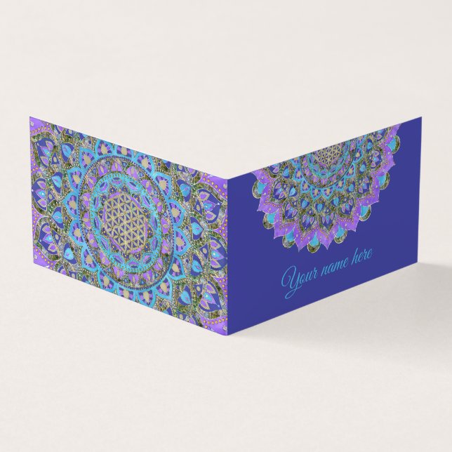 Tarjeta De Visita Flor De Vida - Mandala Estilo India 2 (Exterior)