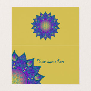 Tarjeta De Visita Flor de vida - Mandala india 3