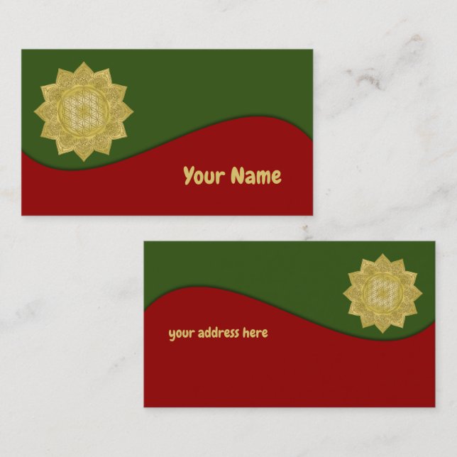 Tarjeta De Visita Flor de vida - Mandala india 4 (Anverso / Reverso)