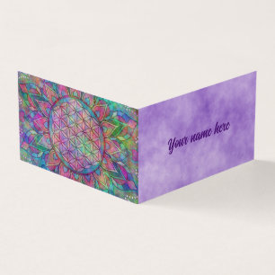 Tarjeta De Visita Flor de vida - Mandala india 7c