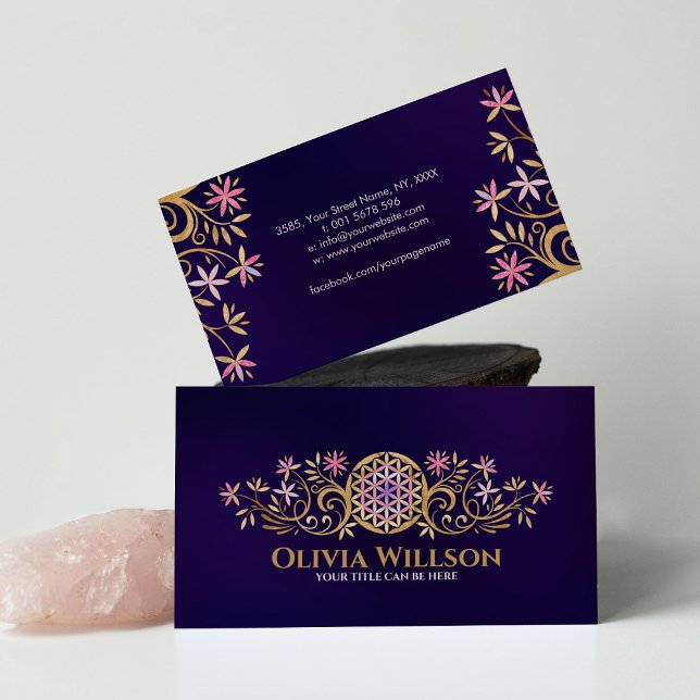 Tarjeta De Visita Flor de vida - Ornamento floreciente (Subido por el creador)