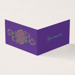 Tarjeta De Visita Flor De Vida - Ornamentos Espirales 1