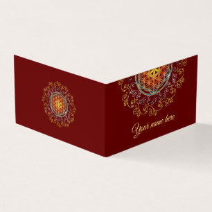Tarjeta De Visita Flor De Vida - Ornamentos Vintage Mandala 1