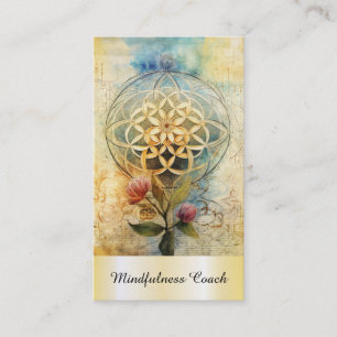 Tarjeta De Visita *~* Flor de vida QR AP92 Reiki Gold Sacred