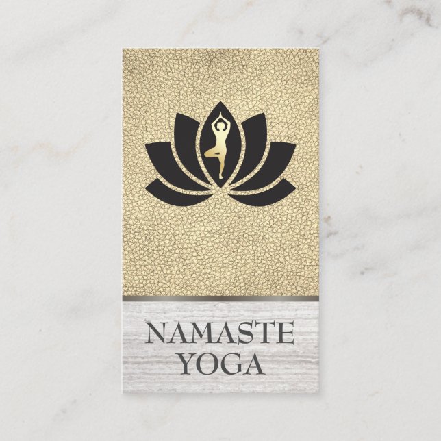 Tarjeta De Visita Flor del instructor de yoga (Anverso)