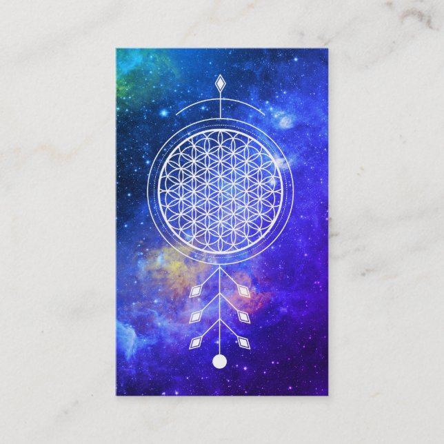 Tarjeta De Visita Flor del universo del *~* de la astrología de (Anverso)