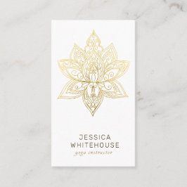 Tarjeta De Visita Flor Elegante Gold Lotus 