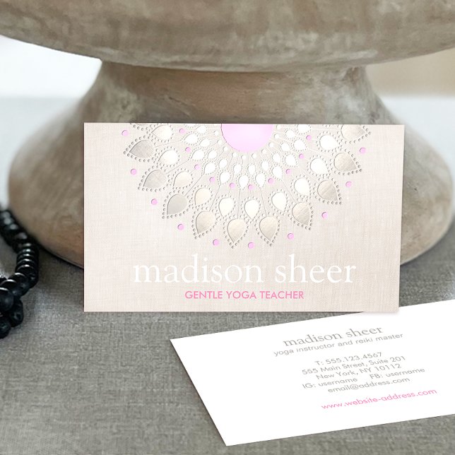 Tarjeta De Visita Flor Elegante rosa rosa rosa pastel Lotus (Subido por el creador)