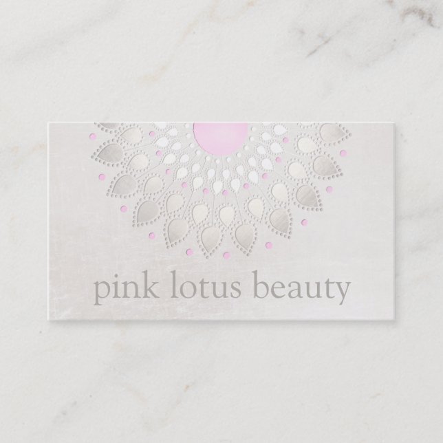 Tarjeta De Visita Flor Elegante rosa rosa rosa pastel Lotus (Anverso)