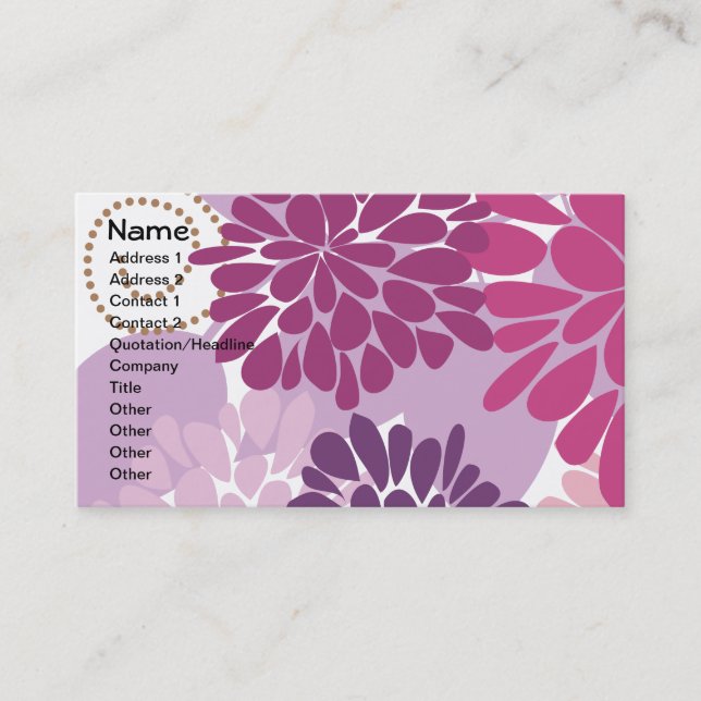 Tarjeta De Visita Flor fina Guay Cute Girly Retro Floral (Anverso)