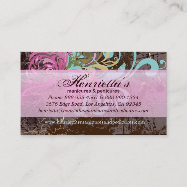 Tarjeta De Visita Flor fina Guay Cute Girly Retro Floral (Anverso)