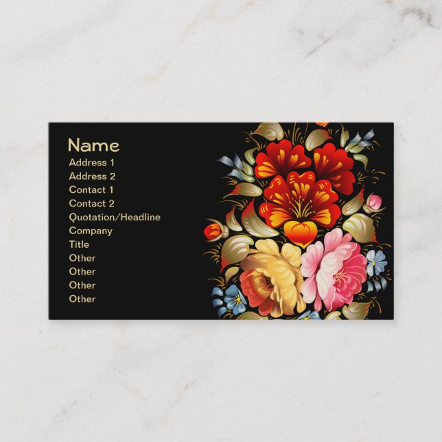Tarjeta De Visita Flor fina Guay Cute Girly Retro Floral (Anverso)