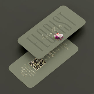 Tarjeta De Visita Flor Flor Flor Tienda Sage Verde Moderno