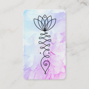 Tarjeta De Visita *~* Flor floral de yoga corazón de Peony Lotus Re