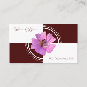 Tarjeta De Visita Flor floral flor calligrafía blanco oscuro