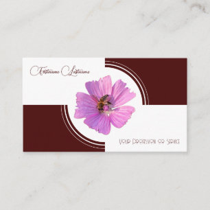 Tarjeta De Visita Flor floral flor calligrafía blanco oscuro
