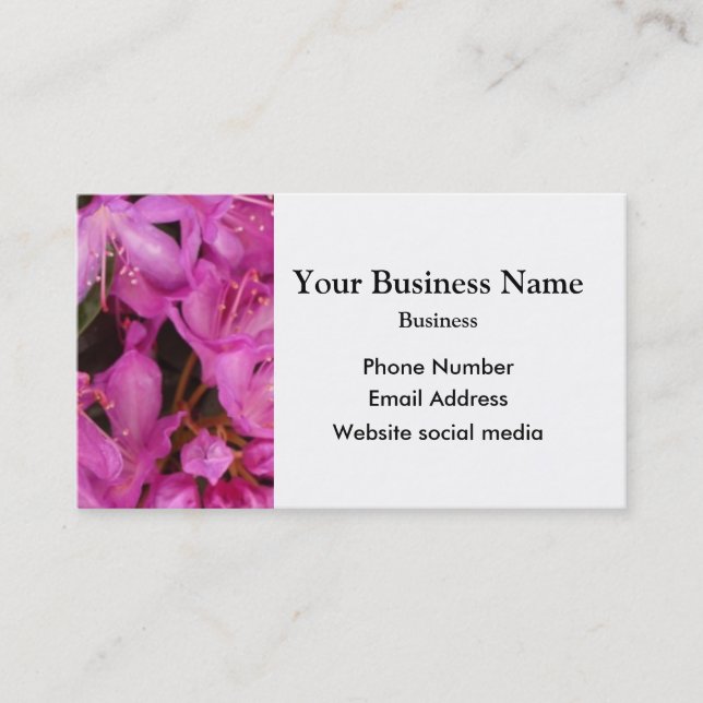 Tarjeta De Visita Flor floral rosa bonito (Anverso)