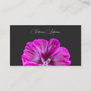 Tarjeta De Visita Flor floral rosa caligrafía floral gris oscuro