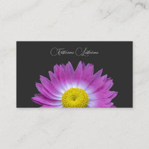 Tarjeta De Visita Flor floral rosa caligrafía floral gris oscuro