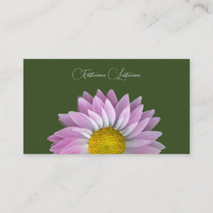Tarjeta De Visita Flor floral rosa caligrafía floral verde oscuro