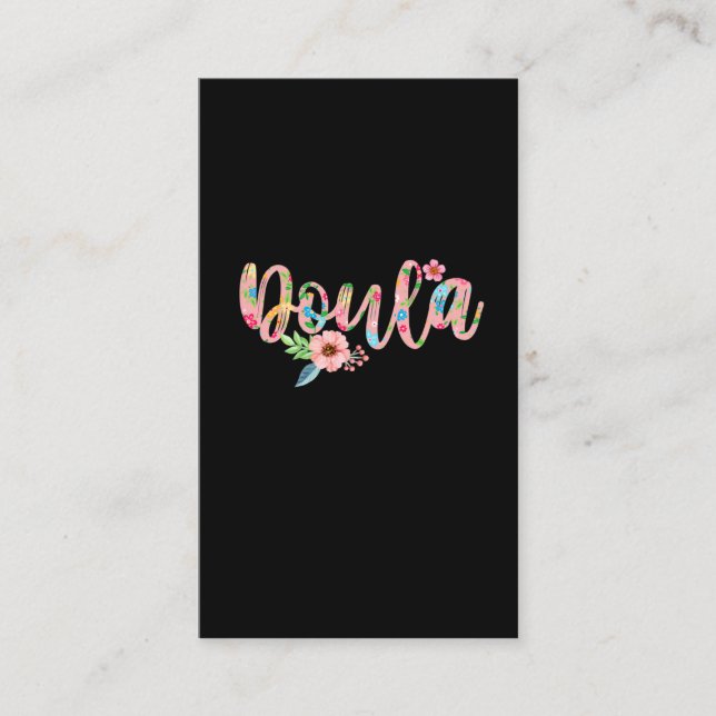 Tarjeta De Visita Flor florida, bebé curado, Doula (Anverso)