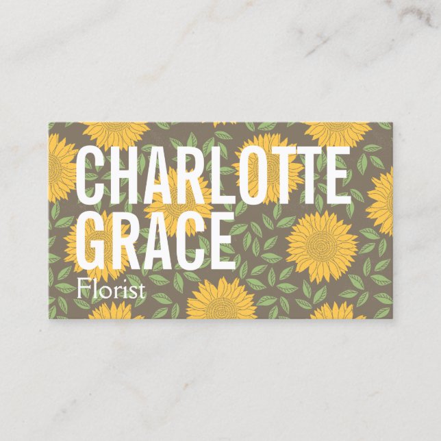 Tarjeta De Visita Flor florista profesional tema personalizado (Anverso)