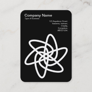 Tarjeta De Visita Flor Geométrica 05 - Blanco sobre Negro