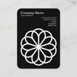 Tarjeta De Visita Flor geométrica 06 - Blanco sobre negro