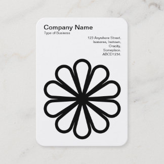 Tarjeta De Visita Flor Geométrica 07 - Negro sobre Blanco