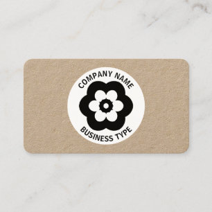 Tarjeta De Visita Flor geométrica - Kraft