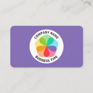 Tarjeta De Visita Flor geométrica - Púrpura #7F66B2