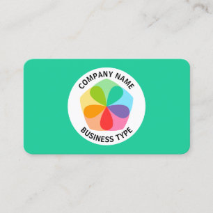 Tarjeta De Visita Flor geométrica - verde #19CD99