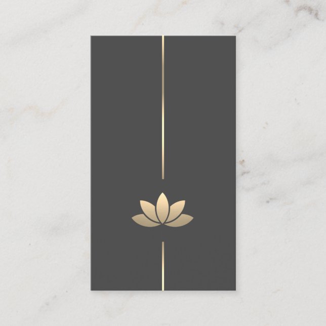 Tarjeta De Visita Flor Gold Lotus de meditación (Anverso)