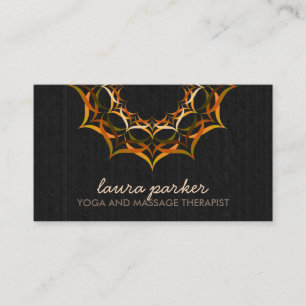 Tarjeta De Visita Flor Golden Lotus Mandala Yoga Health Massage