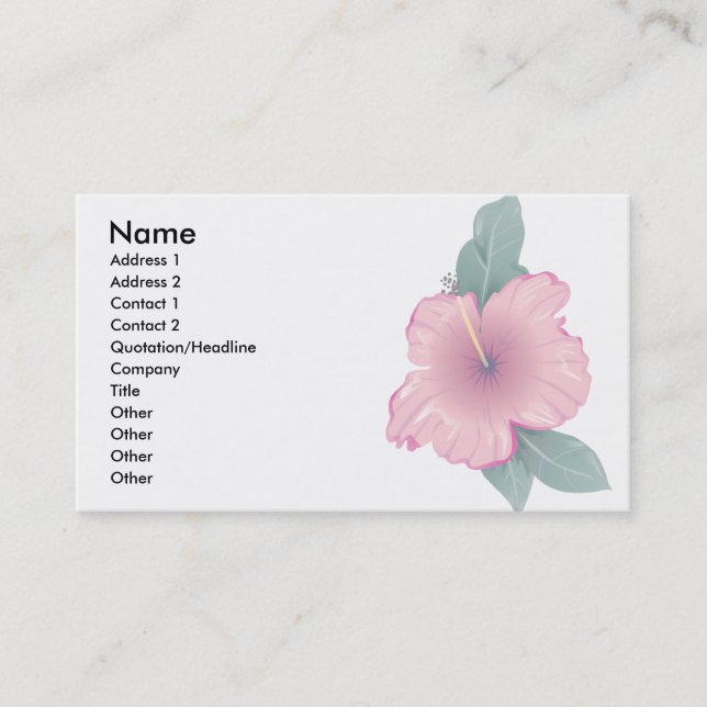 Tarjeta De Visita Flor hibiscus (Anverso)